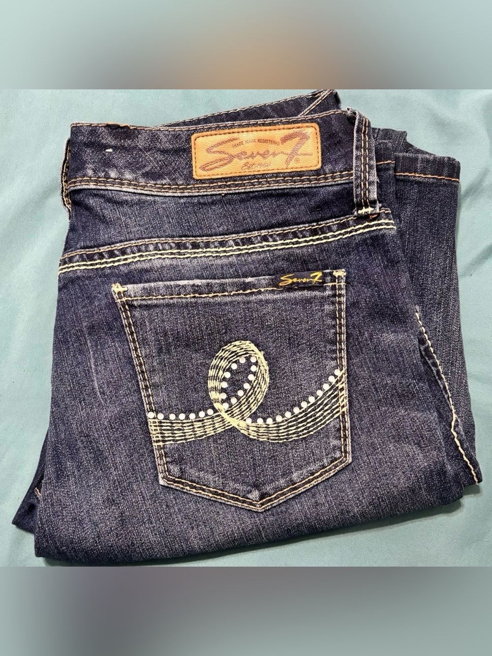 Y2K Seven7 Womens Bootcut Jeans With Embellished Back Pockets Size 10